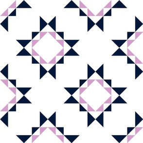 Orchid and Navy Patchwork Diamonds