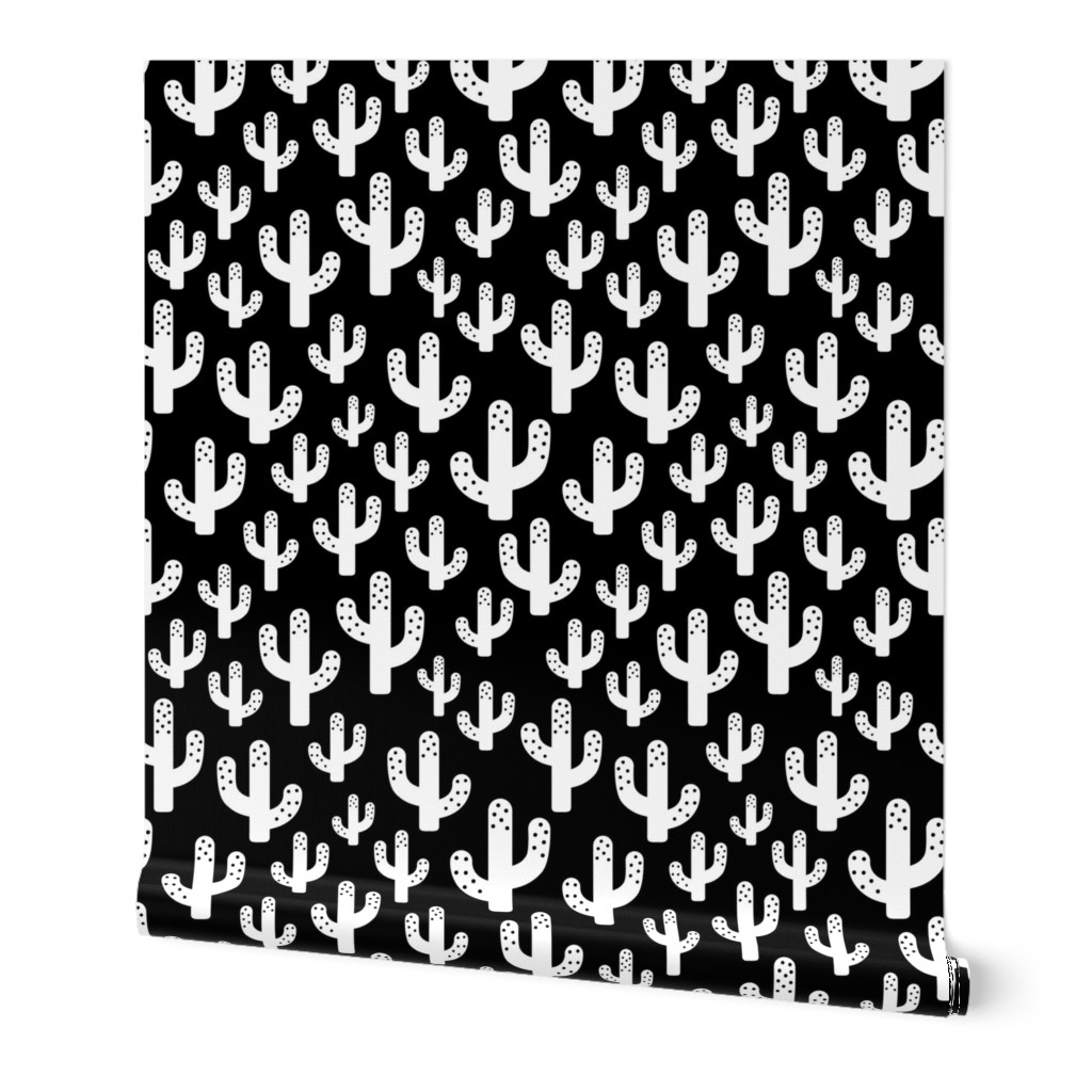 Cactus garden cool trendy summer design for kids in monochrome black and white XS