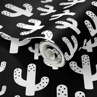 Cactus garden cool trendy summer design for kids in monochrome black and white XS