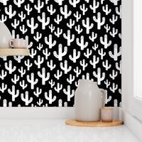 Cactus garden cool trendy summer design for kids in monochrome black and white XS