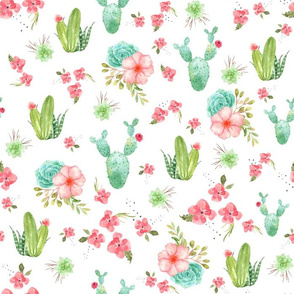 Cactus and Coral Floral