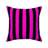 Distress Stripe Black Hot Pink