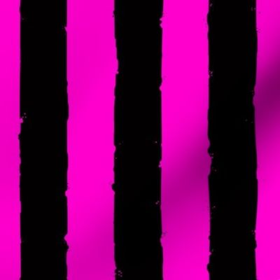 Distress Stripe Black Hot Pink