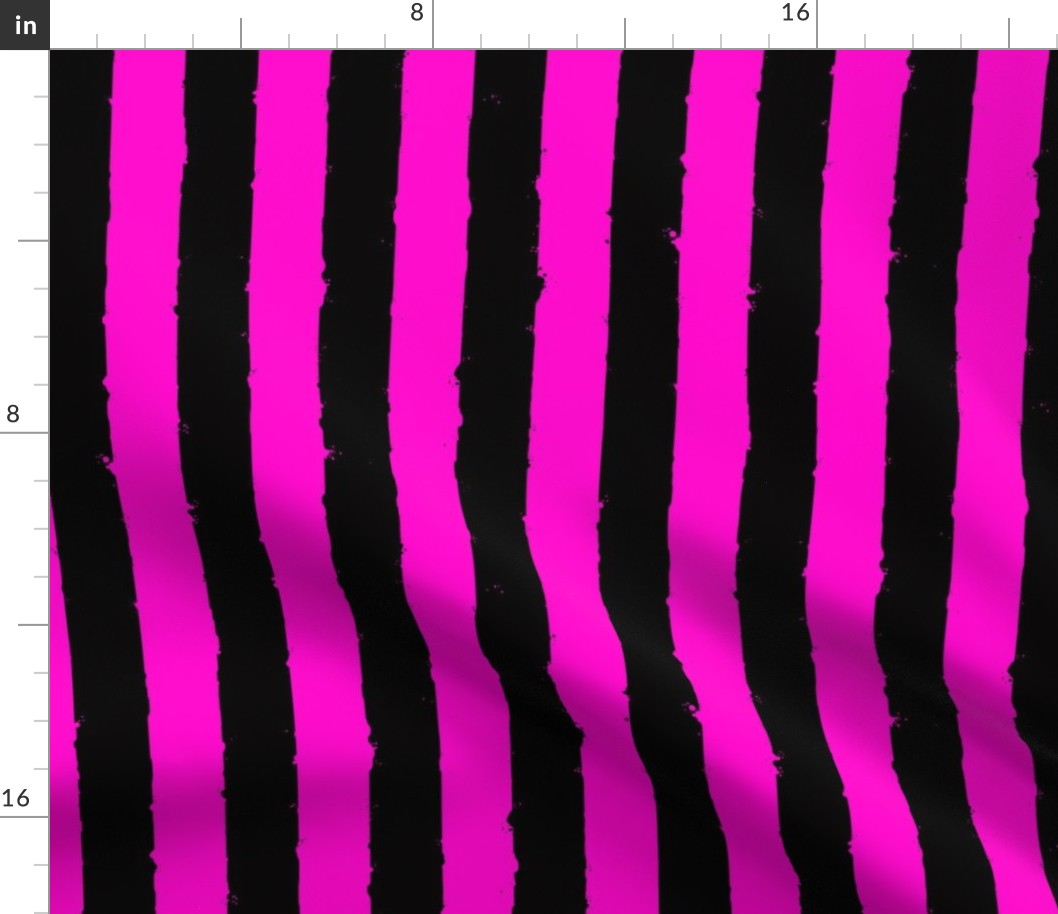 Distress Stripe Black Hot Pink