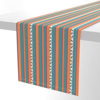 Turquoise and Orange Stripe