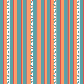 Turquoise and Orange Stripe