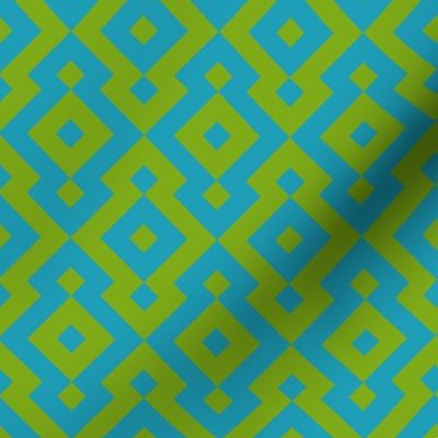 Geometric Pattern: Diamond: Green/Blue