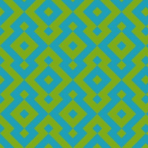 Geometric Pattern: Diamond: Green/Blue