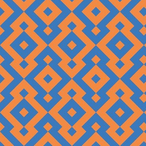 Geometric Pattern: Diamond: Orange/Blue