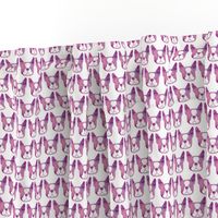 Boston Terriers in purple watercolor - pretty dog fabric 