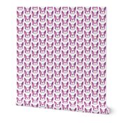 Boston Terriers in purple watercolor - pretty dog fabric 