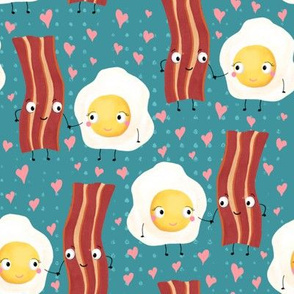 Bacon and Egg, Funny valentine food design 