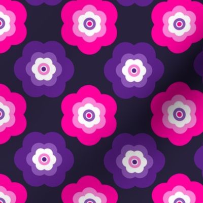 Geometric Pattern: Six Petal Flower: Purple