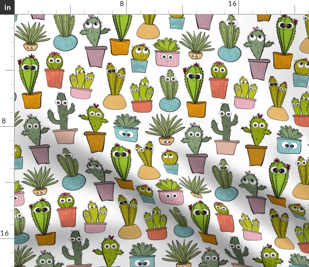 Happy Cacti, Sad Cacti in White