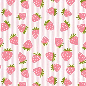 strawberries - pink stripes