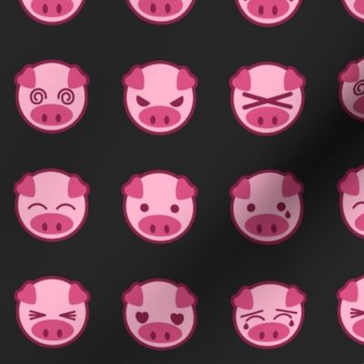 Pig Emoji: Pink/Black