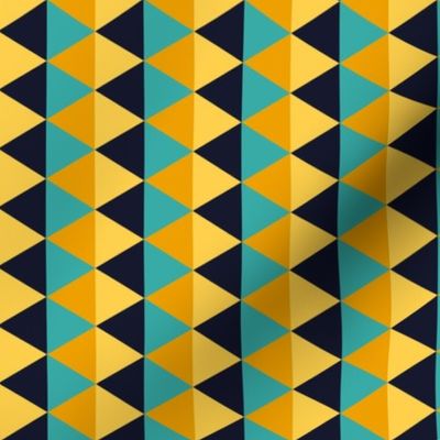 Geometric Pattern: Split Diamond: Yellow/Blue