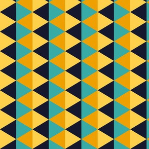 Geometric Pattern: Split Diamond: Yellow/Blue