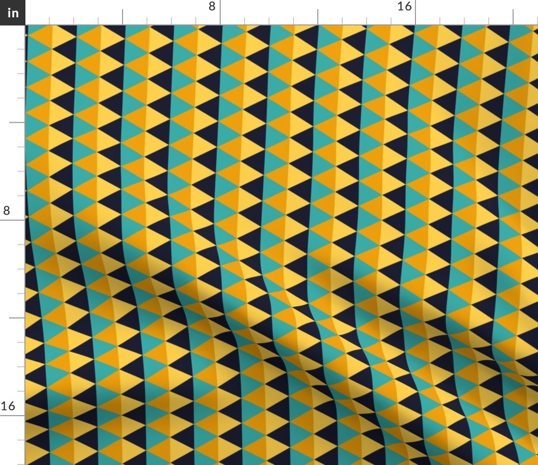 Geometric Pattern: Split Diamond: Yellow/Blue