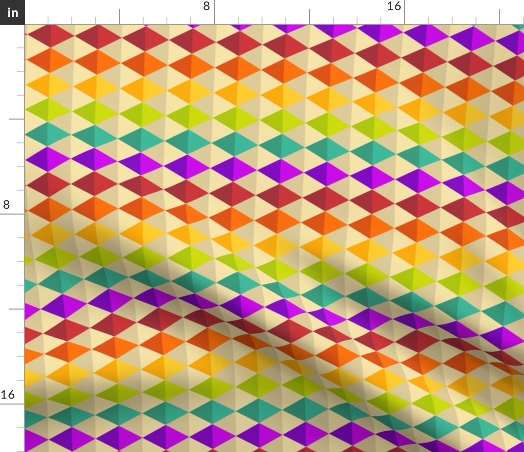Geometric Pattern: Split Diamond: Rainbow