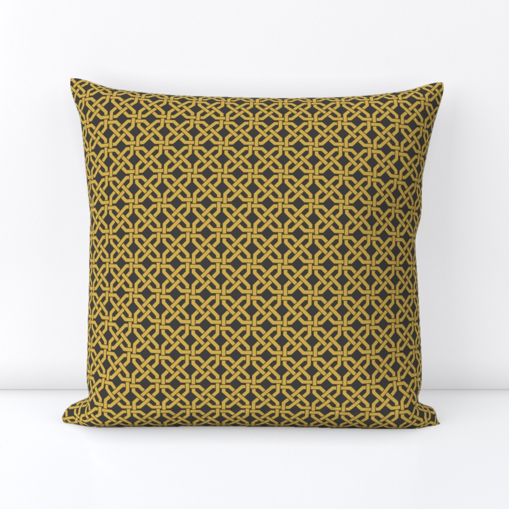 Geometric Pattern: Octagon Knot: Yellow Dark