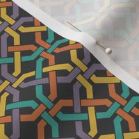 Geometric Pattern: Octagon Knot: Rainbow Dark