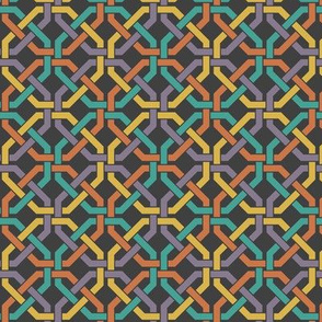Geometric Pattern: Octagon Knot: Rainbow Dark