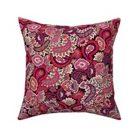 Valentine Paisley in Red Pink and Coral
