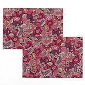 Valentine Paisley in Red Pink and Coral