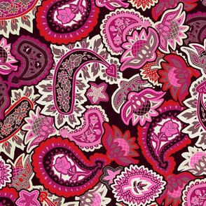 Valentine Paisley in Red and Pink