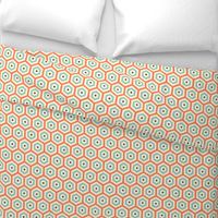 Geometric Pattern: Hexagon Hive: Orange/Blue