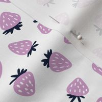 strawberries in orchid and navy 