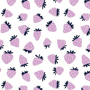 strawberries in orchid and navy 