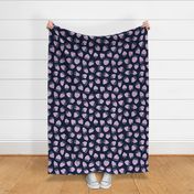 strawberries in orchid and navy - large scale