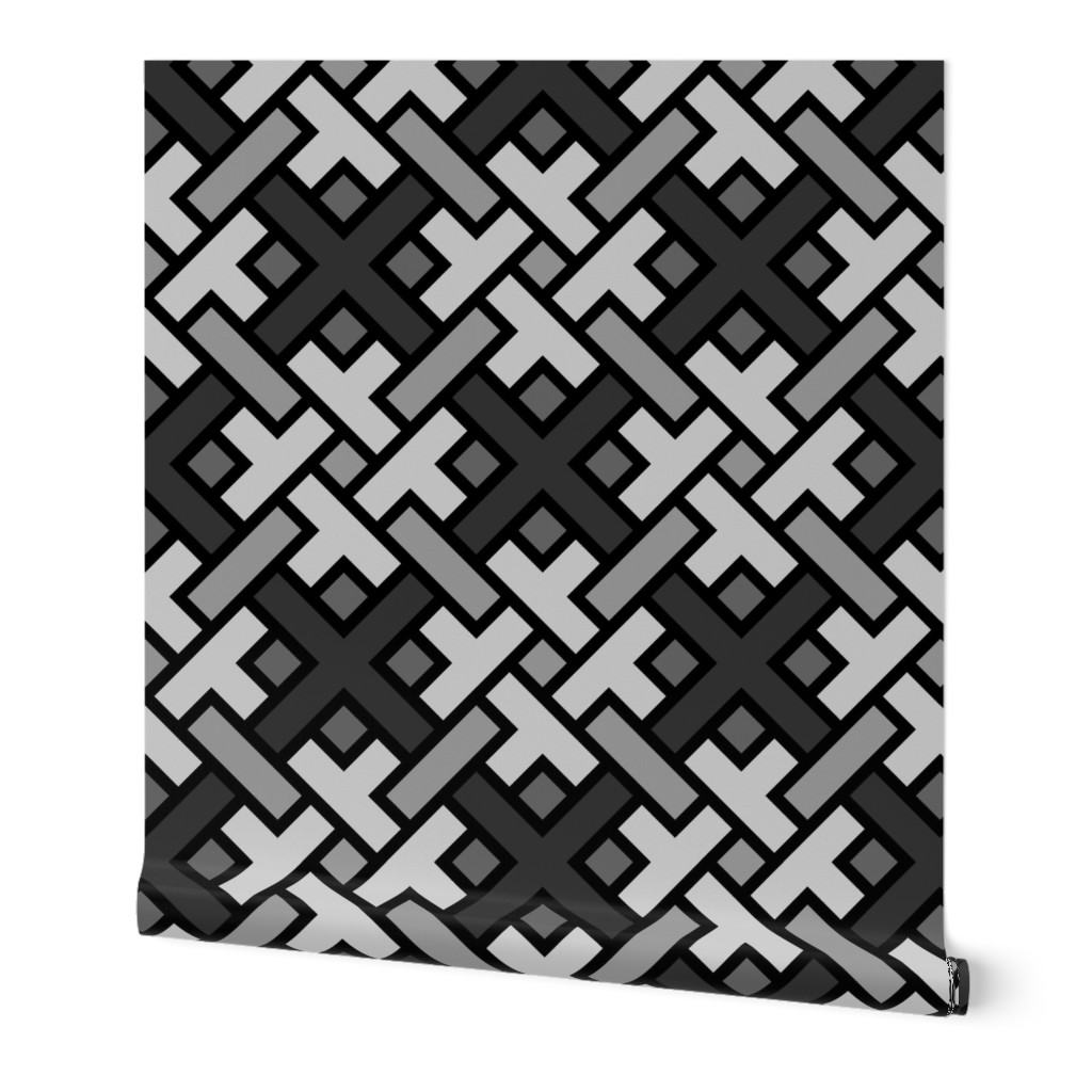 Geometric Pattern: Weave: Grey