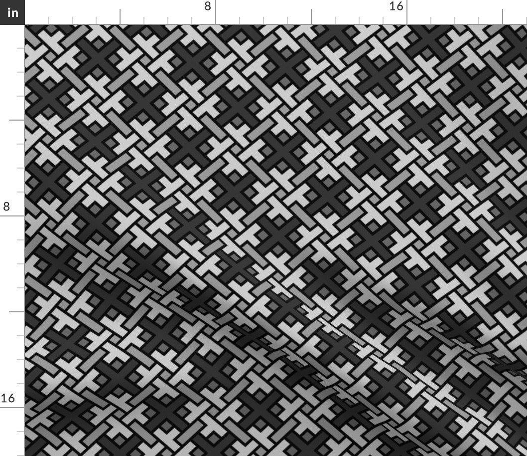 Geometric Pattern: Weave: Grey