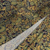 Scattered Allover Paisley in Blue and Golds