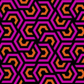 Geometric Pattern: Layered Hexagon: Pink