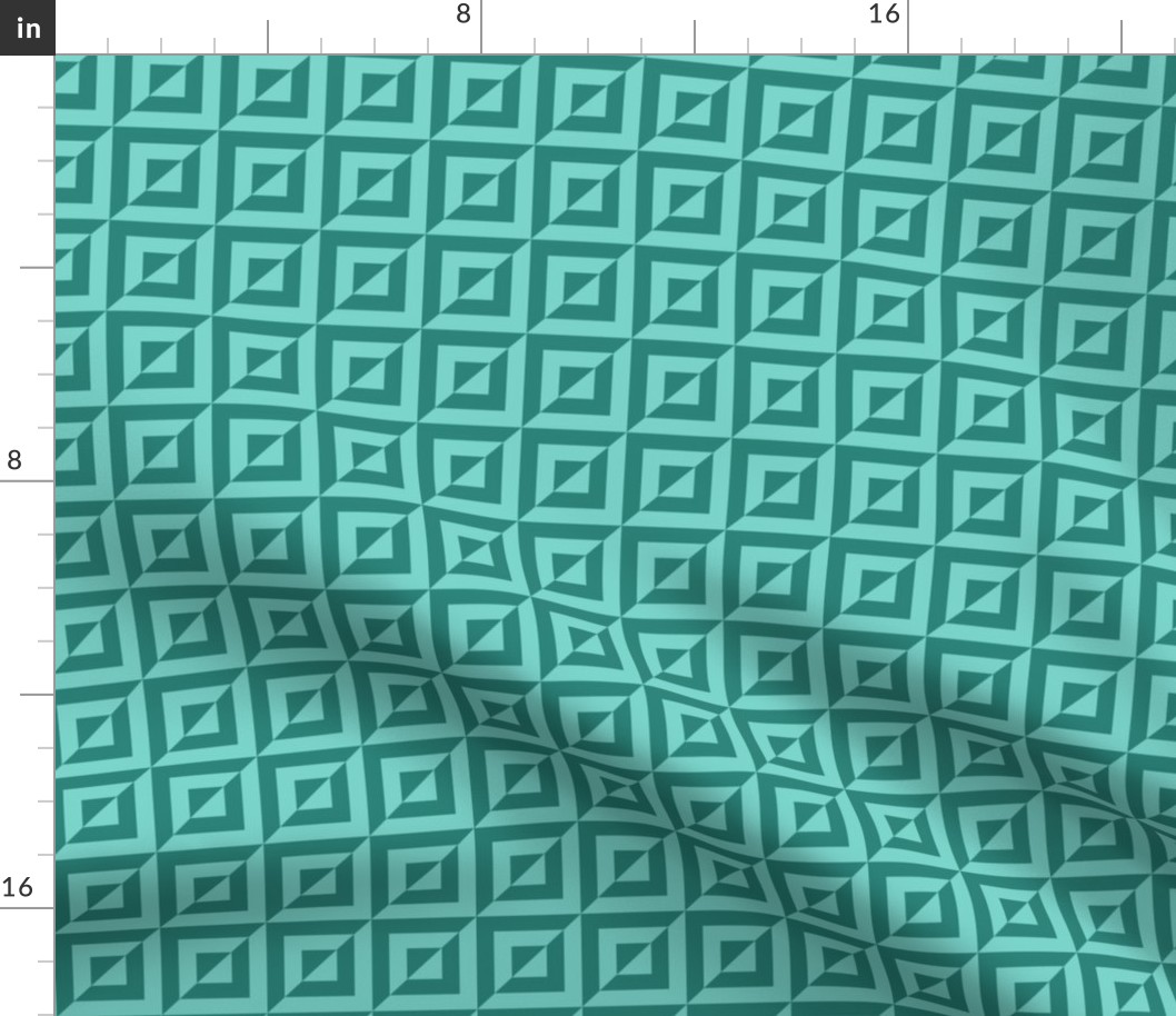 Geometric Pattern: Square Split: Green