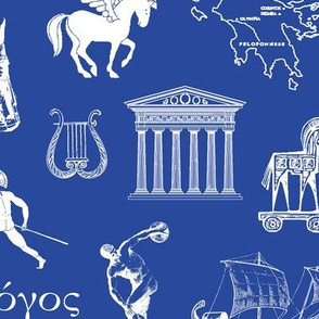 Ancient Greece // Dark Blue // Large