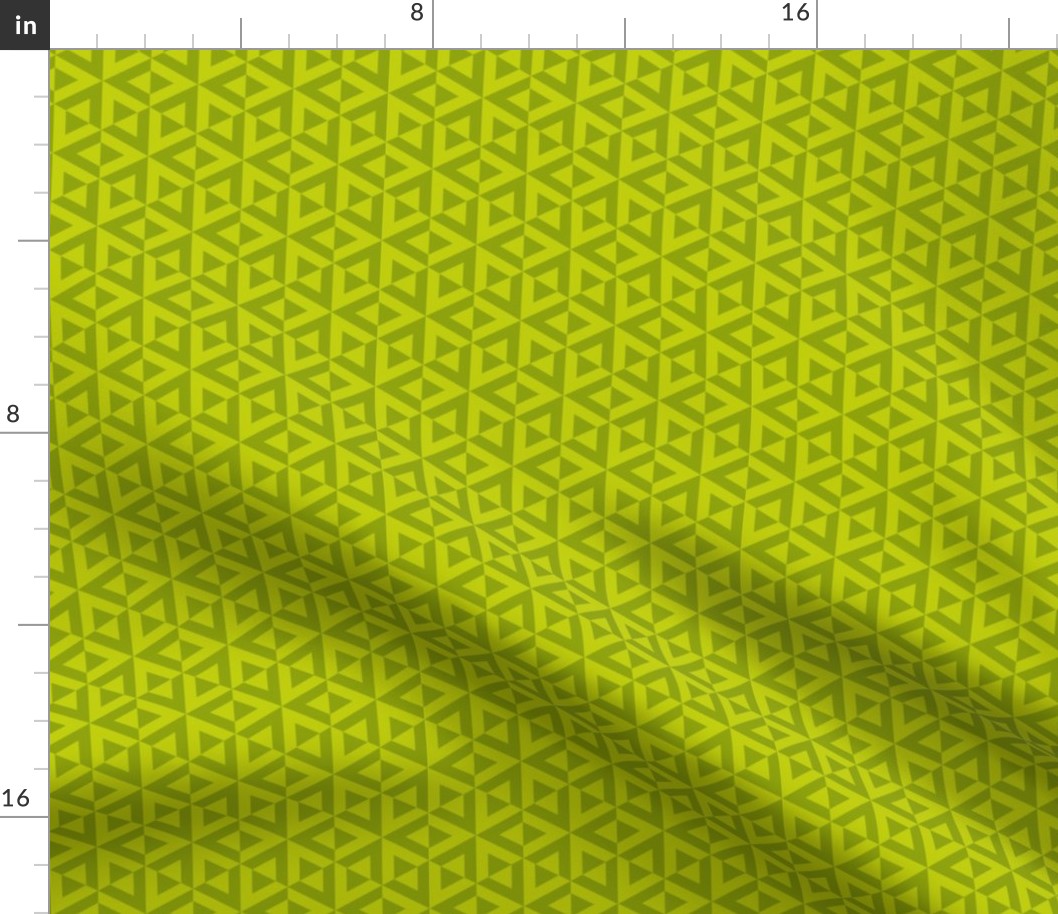 Geometric Pattern: Cube Split: Green