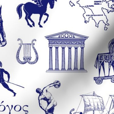 Ancient Greece // Blue // Large