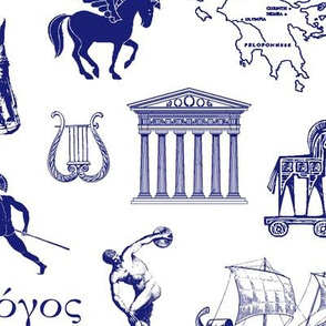 Ancient Greece // Blue // Large
