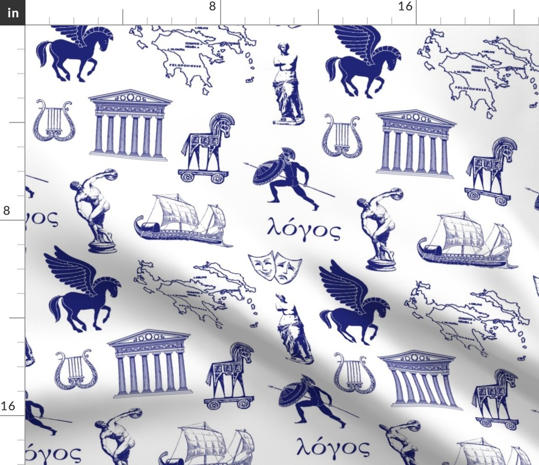 Ancient Greece // Blue // Large