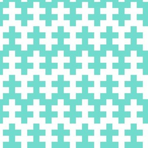 Geometric Pattern: Cross: Blue