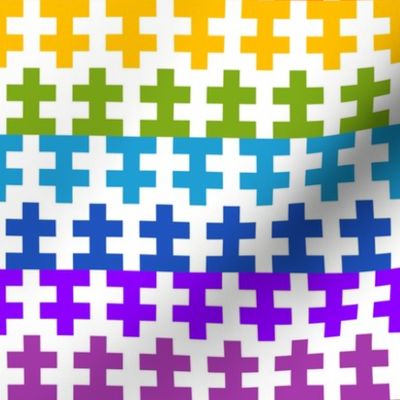 Geometric Pattern: Cross: Rainbow