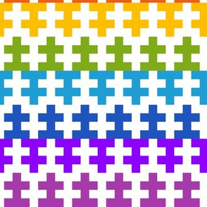 Geometric Pattern: Cross: Rainbow
