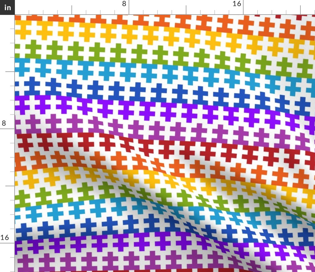 Geometric Pattern: Cross: Rainbow