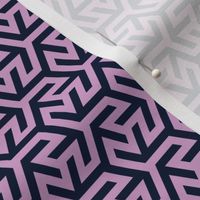 Geometric Pattern: Triskelion Fork: Navy/Pink