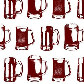 Burgundy Beer Mugs // Large